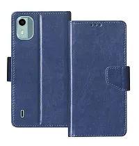 Fastship Vintage Magnatic Closer Leather Flip Cover for Nokia TA 1562  Nokia C12Pro  Cobalt Blue-thumb1