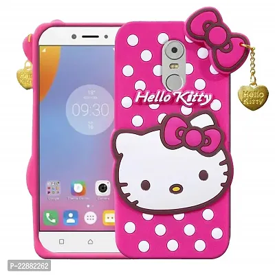 Fastship case Rubber Cat Kitty with Golden Latkan Case Back Cover for Lenovo K53a48  K6 Note  Pink