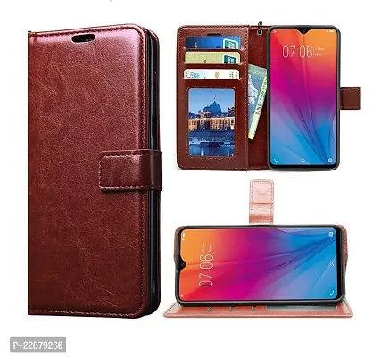 Fastship Case Leather Finish Inside TPU Wallet Stand Magnetic Closure Flip Cover for Motorola G30  Executive Brown-thumb2