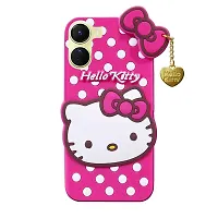 Fastship Case Rubber Kitty with Cat Eye Latkan Case Back Cove for Vivo V2204  vivo Y16  Dark Pink-thumb1