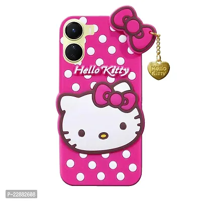 Fastship Case Rubber Kitty with Cat Eye Latkan Case Back Cove for Vivo V2204  vivo Y16  Dark Pink-thumb2