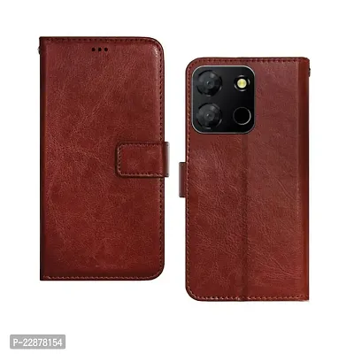 Fastship Cases Vintage Magnatic Closer Leather Flip Cover for Itel A662LM  Itel A60s  Executive Brown-thumb2