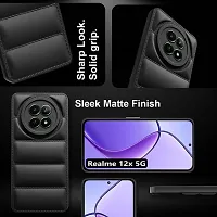 Fastship Matte Soft Case | Liquid Silicon Puff Case Back Cover for Realme 70X / 12x / 12 5G / C65 5G - Black-thumb4