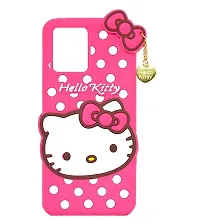 Fastship Silicone Soft Hello Kitty with Pendant Case Proper fit Back Cove for Oppo A53s 5G  Pink-thumb1