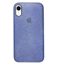 Fastship Slim Canvas Fabric Apple Logo Phone Cases Cloth Distressed Hard Compatible for i Phone 10R  Navy Blue-thumb1