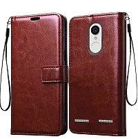 Fastship Vintage Magnatic Button Case Inside Build Back TPU Stand View Lether Flip Cover for Lenovo K33A42  K6 Power  Brown-thumb1