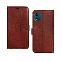 Fastship case Vintage Magnatic Closer Leather Flip Cover for Motorola Moto E13  Executive Brown-thumb1