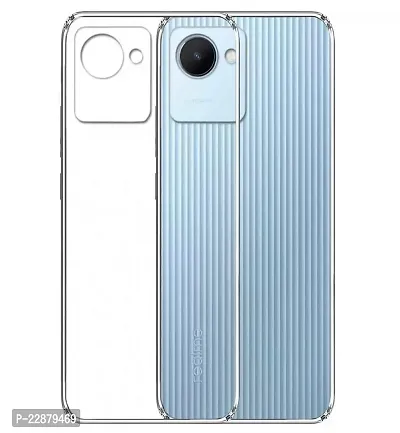 Fastship Rubber Silicone Back Cover for Realme C30  Transparent-thumb2