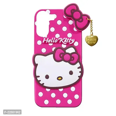 Fastship Silicone Soft Hello Kitty with Pendant Case Proper fit Back Cove for Vivo Y56 5G  Pink-thumb2