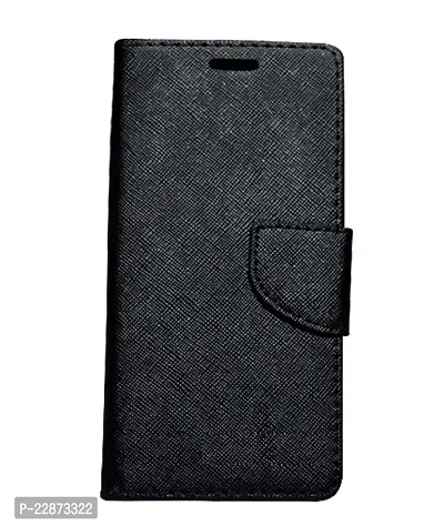 Fastship Oppo A5 2020 Flip Cover  Canvas Cloth Durable Long Life  Inside Pockets  Stand  Wallet Stylish Mercury Magnetic Closure Book Cover Leather Flip Case for Oppo A5 2020  Black-thumb2