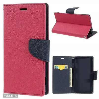 Fastship Imported Canvas Cloth Smooth Flip Cover for Vivo 1819  Vivo V15  Wallet Style Back Cover Case  Stylish Mercury Magnetic Closure  Pink Blue-thumb0