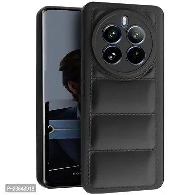 Fastship Matte Soft Case | Liquid Silicon Puff Case Back Cover for Realme 70 Pro 5G - Black-thumb0