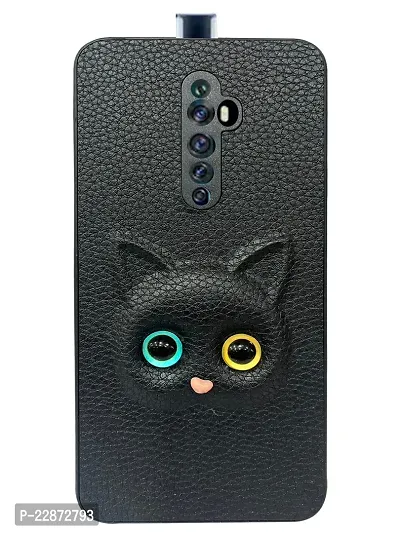 Coverage Eye Cat Silicon Case Back Cover for Oppo Reno2 Z  3D Pattern Cat Eyes Case Back Cover Case for Oppo CPH1945  Reno 2Z  Black-thumb0