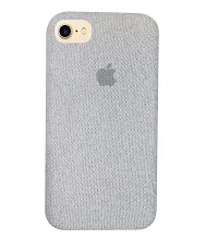 Fastship Slim Canvas Fabric Apple Logo Phone Cases Cloth Distressed Hard Compatible for i Phone 8  Grey-thumb1