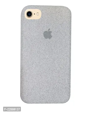 Fastship Slim Canvas Fabric Apple Logo Phone Cases Cloth Distressed Hard Compatible for i Phone 8  Grey-thumb2