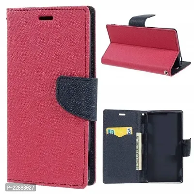 Fastship Imported Canvas Cloth Smooth Flip Cover for Samsung A70s Inside TPU  Inbuilt Stand  Wallet Style Back Cover Case  Stylish Mercury Magnetic Closure  Pink Blue-thumb0