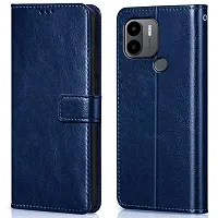 Fastship Cases Vintage Magnatic Closer Leather Flip Cover for REDMI A2 Mi  Navy Blue-thumb1