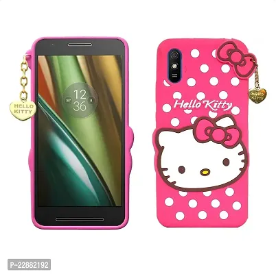 Fastship case Silicone Soft Hello Cat Kitty with Pendant Case Proper fit Back Cover for Vivo Y91C  Pink