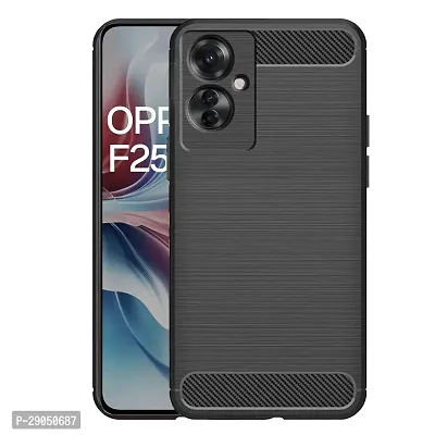 Fastship Silicone Hybrid Matte Rubber Case Back Cover for OPPO F25 Pro 5G- Black