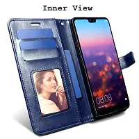 Fastship Leather Finish imported TPU Wallet Stand Magnetic Closure Flip Cover for Realme 12+ 5G - Navy Blue-thumb3