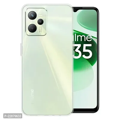 Fastship Rubber Silicone Back Cover for Realme C35  Transparent