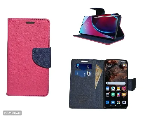 Coverage Imported Canvas Cloth Smooth Flip Cover for Vivo 1606  Vivo Y53 Wallet Back Cover Case Stylish Mercury Magnetic Closure  Pink Blue-thumb2