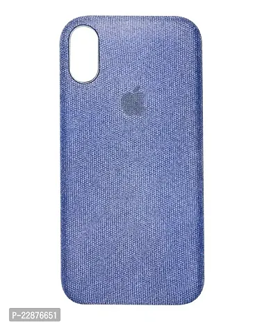 Fastship Slim Canvas Fabric Apple Logo Phone Cases Cloth Distressed Hard Compatible for i Phone XR  Navy Blue