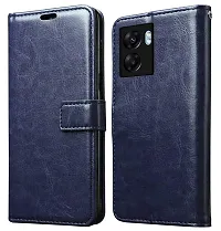 Fastship Leather Finish Inside TPU Wallet Back Case Stand Magnetic Closure Flip Cover for Oppo K10 5G  Navy Blue-thumb1