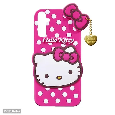 Fastship Rubber Kitty with Cat Eye Latkan Case Back Cove for Samsung A04s  SM A047F 4G  Dark Pink