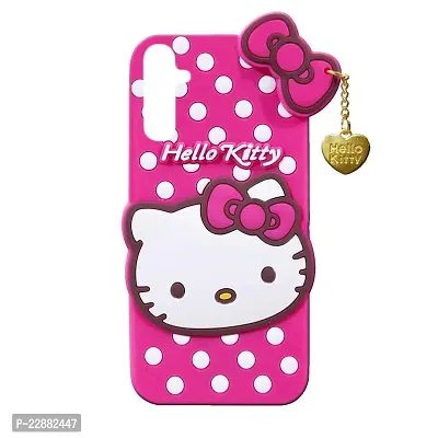 Fastship Rubber Kitty with Cat Eye Latkan Case Back Cove for Samsung A04s  SM A047F 4G  Dark Pink-thumb0