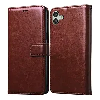 Fastship Case Leather Finish Inside TPU Wallet Stand Magnetic Closure Flip Cover for Samsung Galaxy A04  Executive Brown-thumb1