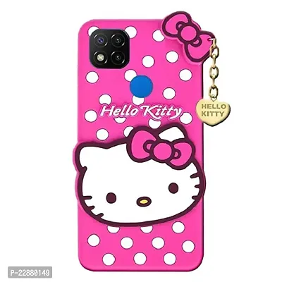 Fastship Rubber Kitty with Pendant Case Back Cover for Poco C31  Pink