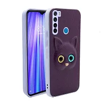 Coverage Coloured 3D Cat Eye Proper fix Case Rubber Back Cover for Xiaomi Redmi Note 8  Purple-thumb1