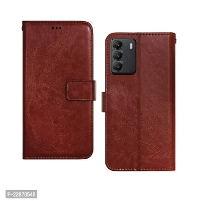 Fastship case Vintage Magnatic Closer Leather Flip Cover for Infinix X6815D  Zero 5G 2023  Executive Brown-thumb2