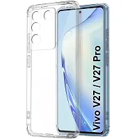 Fastship New Rubber Back Cover for Vivo V2246  Vivo V27 5G  Transparent-thumb1