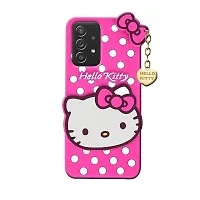 Fastship case Silicone Soft Hello Cat Kitty with Pendant Case Proper fit Back Cover for Samsung Galaxy A23 4G  Pink-thumb1