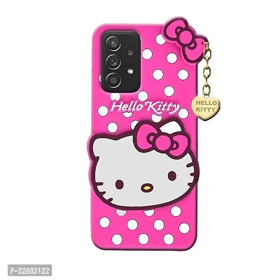 Fastship case Silicone Soft Hello Cat Kitty with Pendant Case Proper fit Back Cover for Samsung Galaxy A23 4G  Pink-thumb2