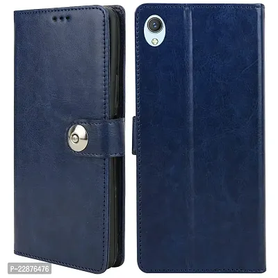 Fastship Vivo Y1s Flip Cover  Full Body Protection  Inside Pockets  Stand  Wallet Stylish Button Magnetic Closure Book Cover Leather Flip Case for Vivo Y1s  Blue