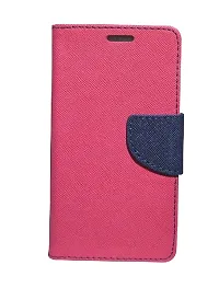 Fastship Honor 9 Lite Flip Cover  Canvas Cloth Durable Long Life  Inside Pockets  Stand  Wallet Stylish Mercury Magnetic Closure Book Cover Leather Flip Case for Honor 9 Lite  Pink Blue-thumb1