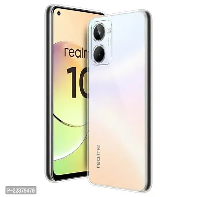 Fastship Cases Rubber Silicone Back Cover for Realme 10 4G  Transparent-thumb0