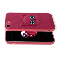 Coverage Coloured 3D Cat Eye Proper fix Case Rubber Back Cover for i Phone 7  Baby Pink-thumb1