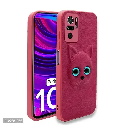 Coverage Eye Cat Silicon Case Back Cover for Mi REDMI Note 10S  3D Pattern Cat Eyes Case Back Cover Case for REDMI Note 10s  Pink-thumb2