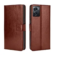 Fastship Vintage Magnatic Closer Leather Flip Cover for Realme RMX3660  10Pro 5G  Executive Brown-thumb1