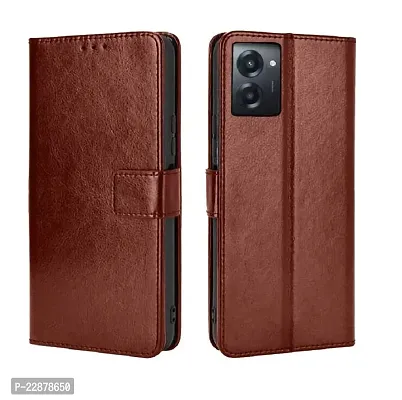 Fastship Vintage Magnatic Closer Leather Flip Cover for Realme RMX3660  10Pro 5G  Executive Brown-thumb2