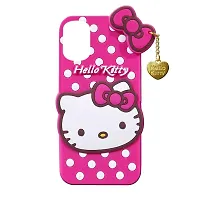 Fastship Silicone Soft Hello Kitty with Pendant Case Proper fit Back Cove for REDMI 11 Prime 4G  Pink-thumb1