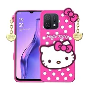 Fastship case Rubber Cat Kitty with Golden Latkan Case Back Cover for Oppo CPH2349 Oppo A16k  Pink-thumb1