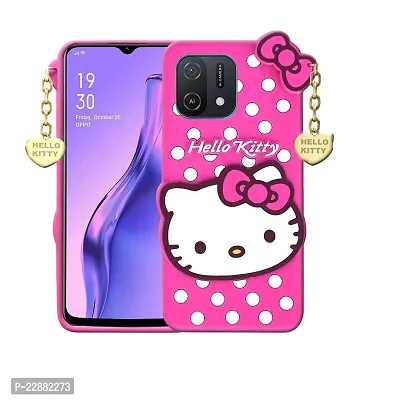 Fastship case Rubber Cat Kitty with Golden Latkan Case Back Cover for Oppo CPH2349 Oppo A16k  Pink-thumb2