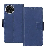 Fastship Cases Vintage Magnatic Closer Leather Flip Cover for itel S665L  itel S23  Navy Blue-thumb1