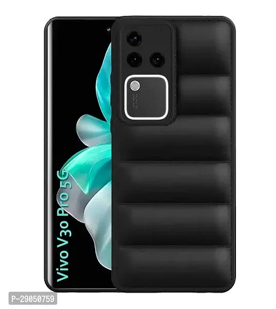 Fastship Puff Case Soft Silicon Flexible Rubber Case Back Cover for Vivo V30 Pro 5G - Black