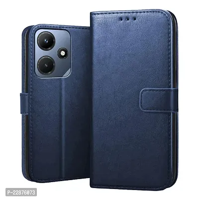 Fastship Cases Vintage Magnatic Closer Leather Flip Cover for Infinix X669C  HOT 30i  Navy Blue-thumb2